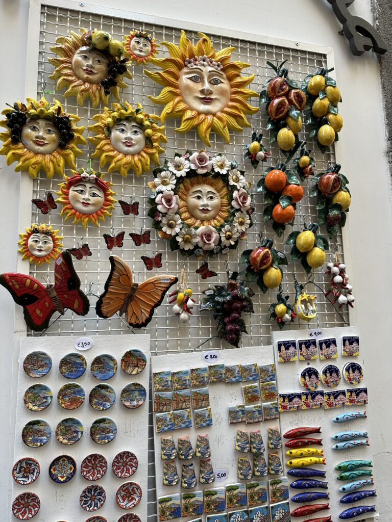 a wall with various magnets and magnets