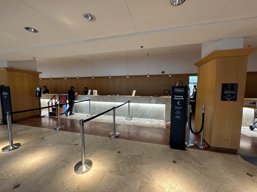 a reception desk in a building