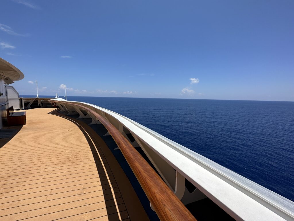 a deck of a cruise ship
