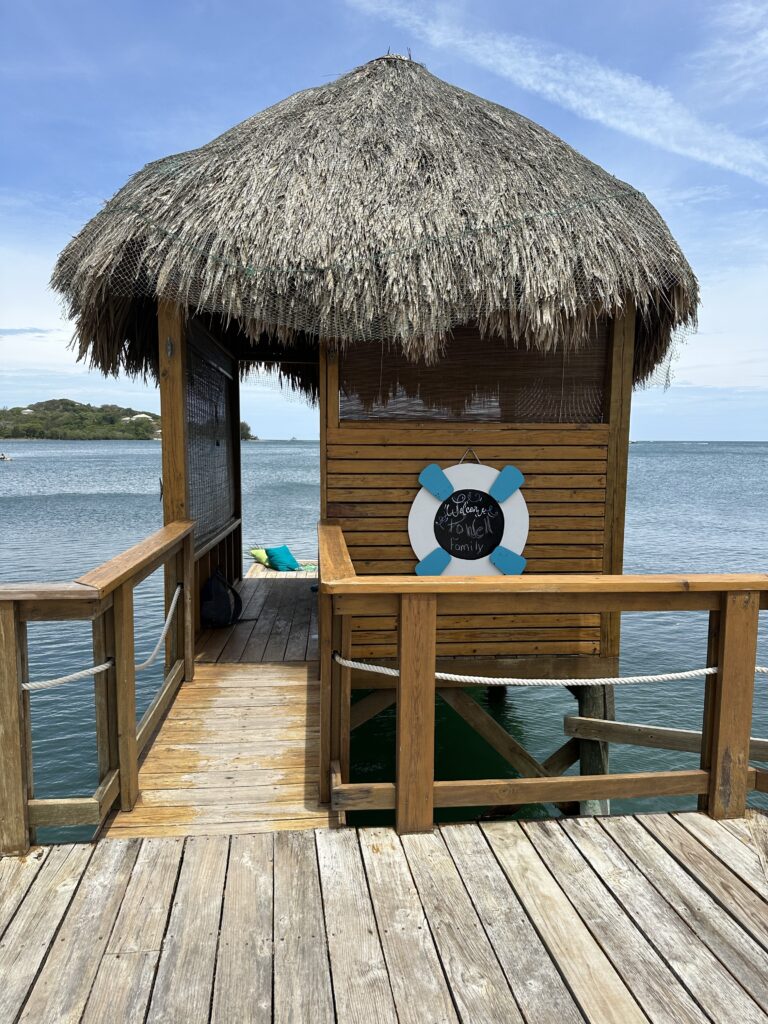 a hut on a dock