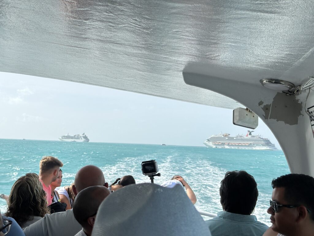 a group of people on a boat