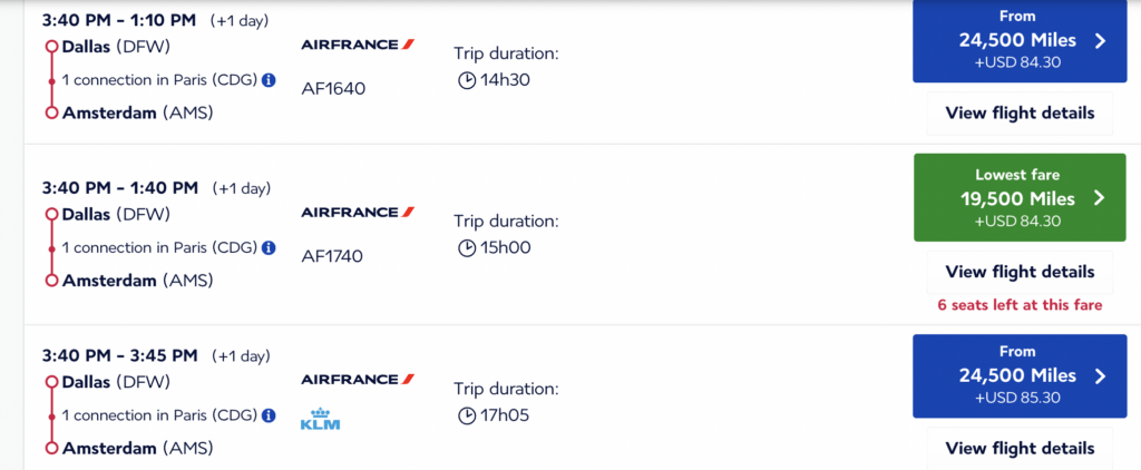 a screenshot of a travel application