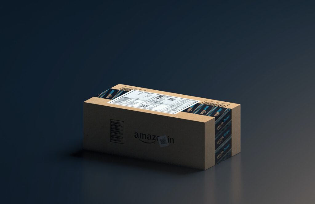 a cardboard box with a label