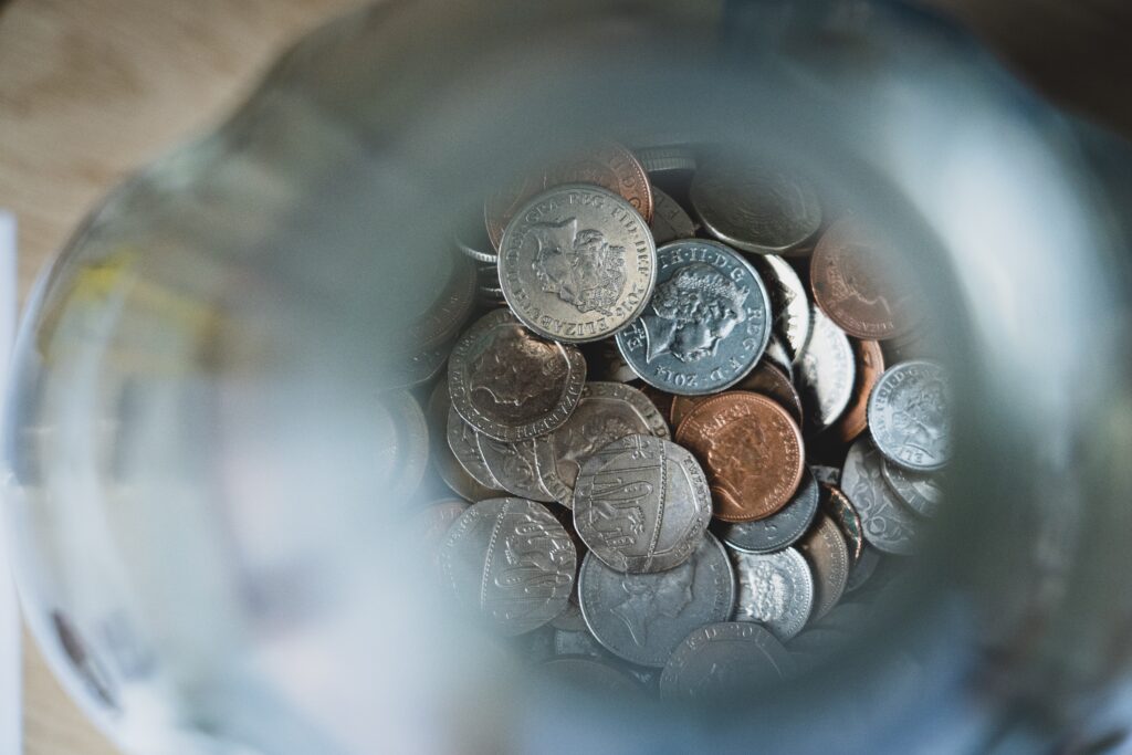 a jar full of coins