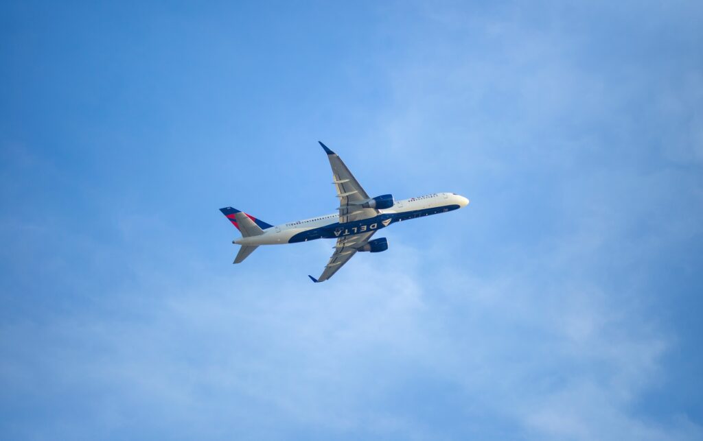 an airplane flying in the sky