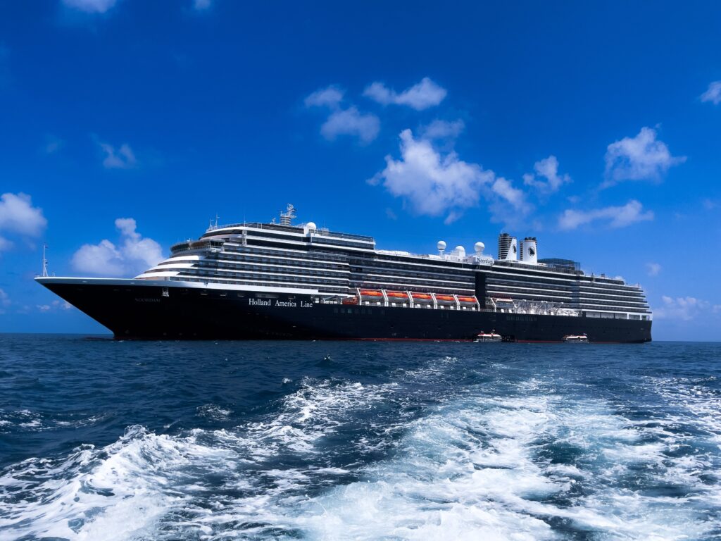 a large ship in the water