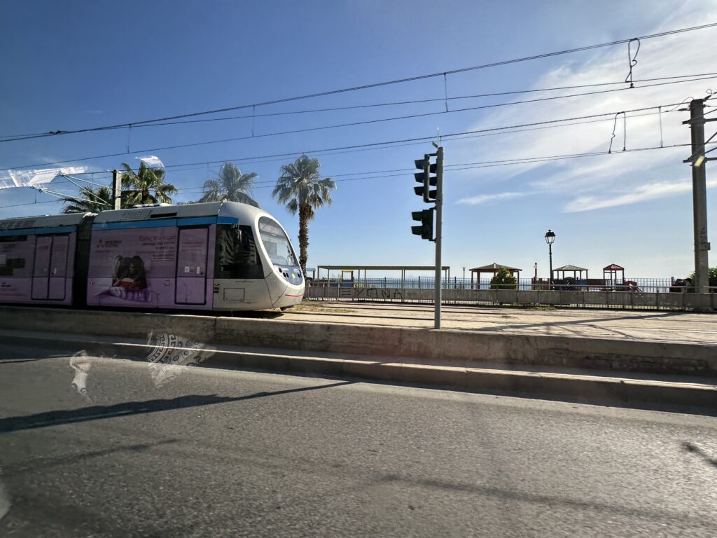 a train on the road