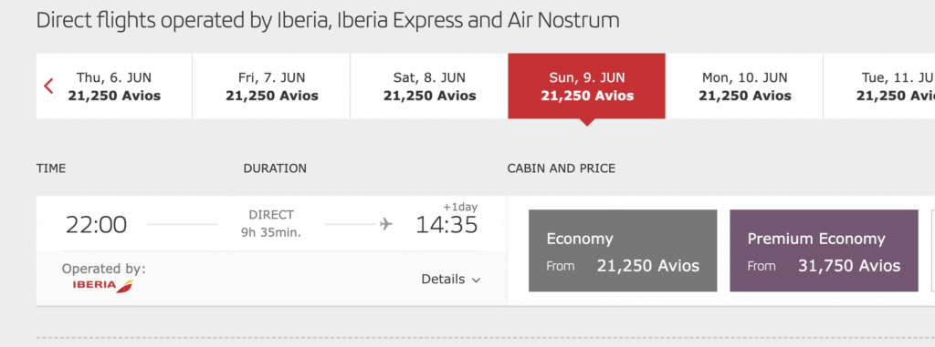 a screenshot of a flight schedule