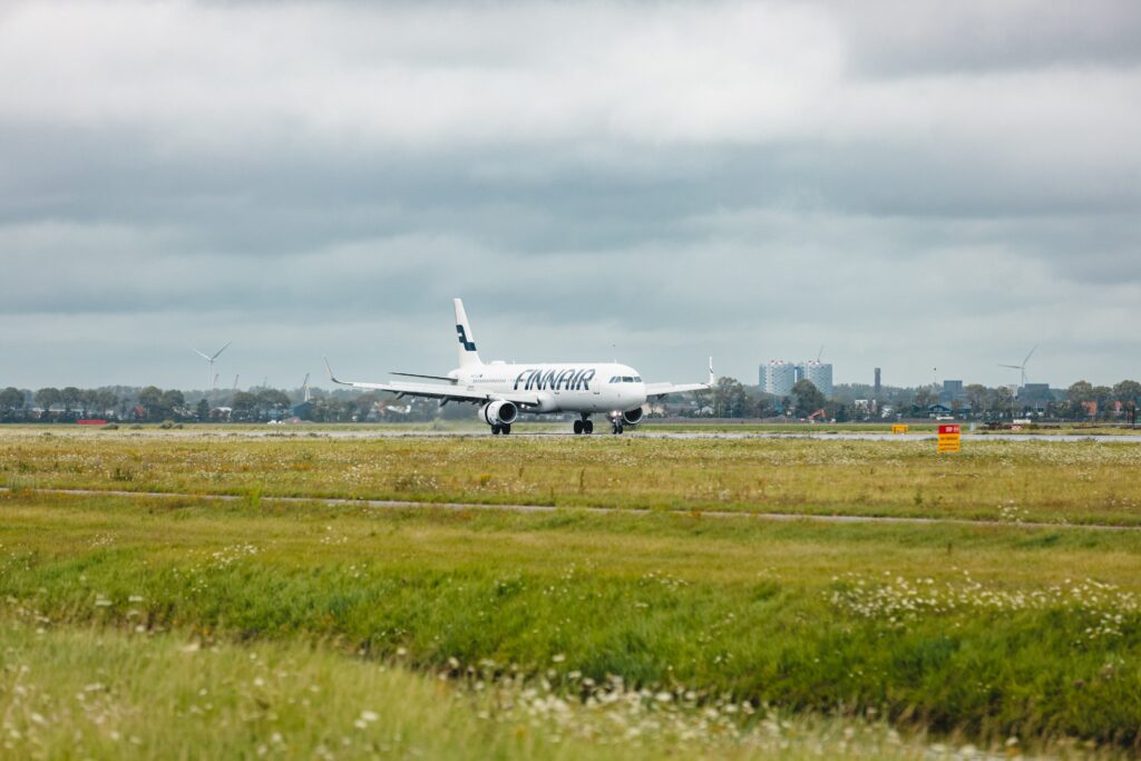 an airplane on a runway