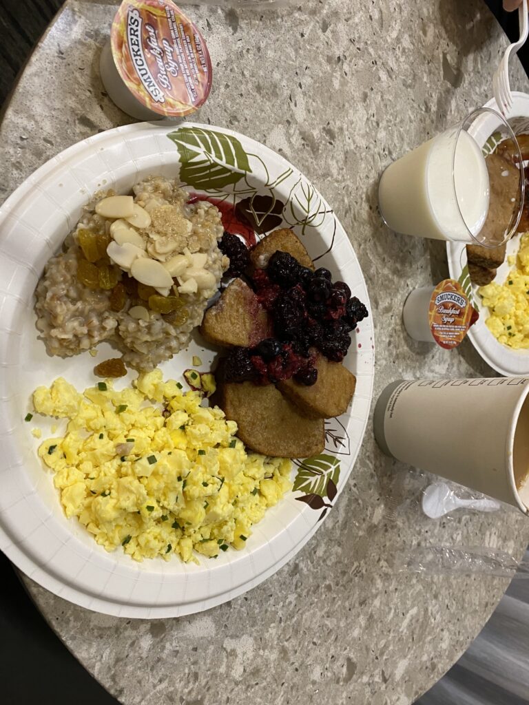 a plate of food on a table