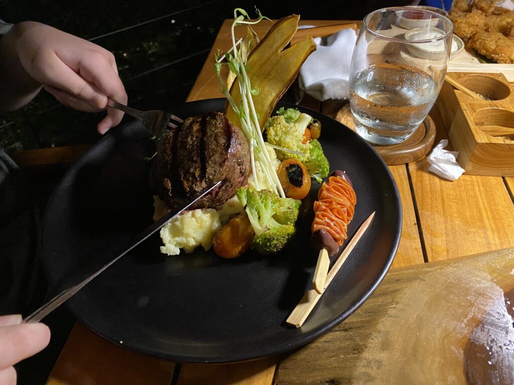 a plate of food on a table