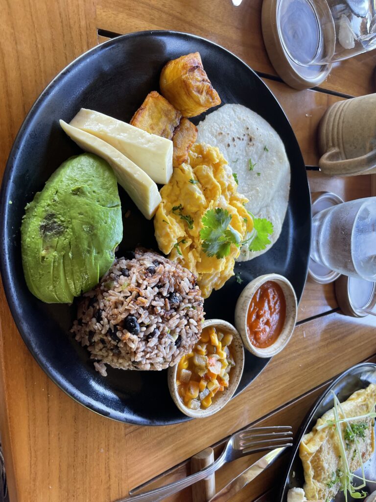 a plate of food on a table