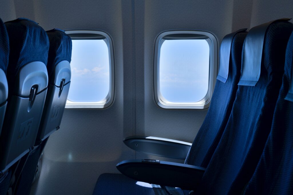 a seat in a plane