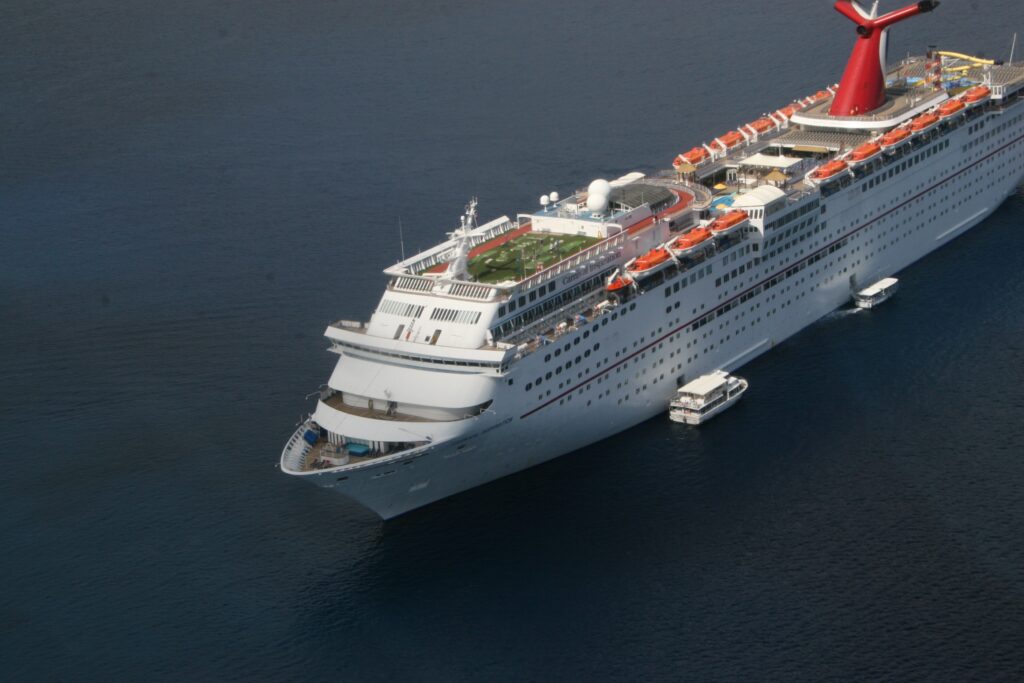 a cruise ship in the water