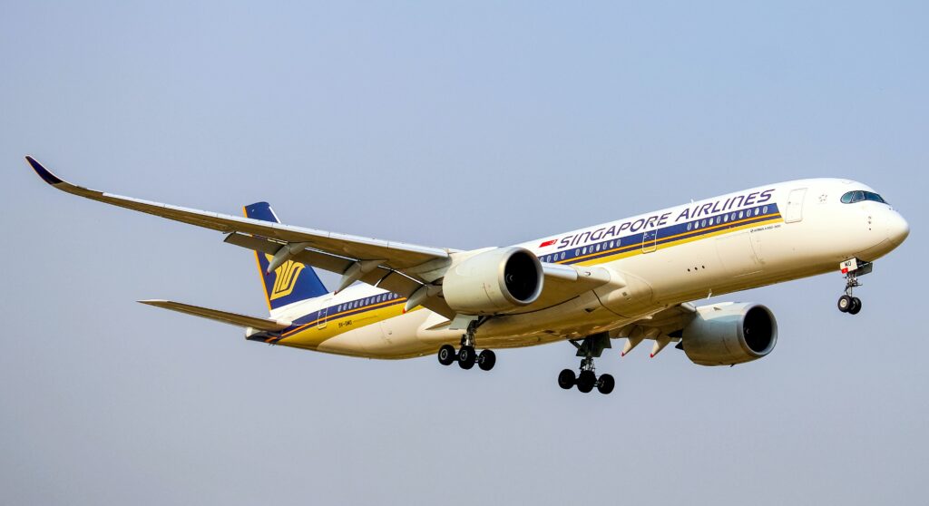 a plane flying in the sky