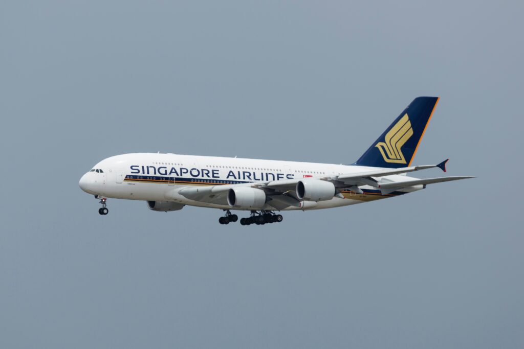 a plane flying in the sky