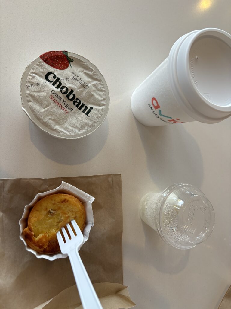 a cup of coffee and a muffin