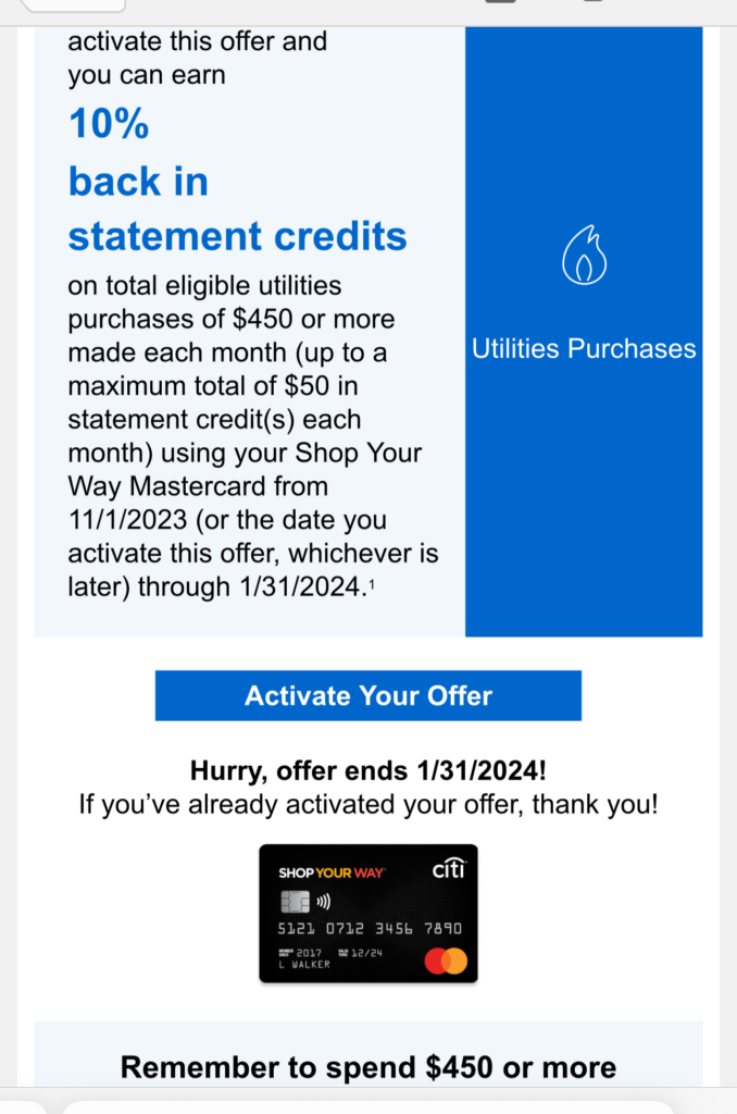 a screenshot of a credit card