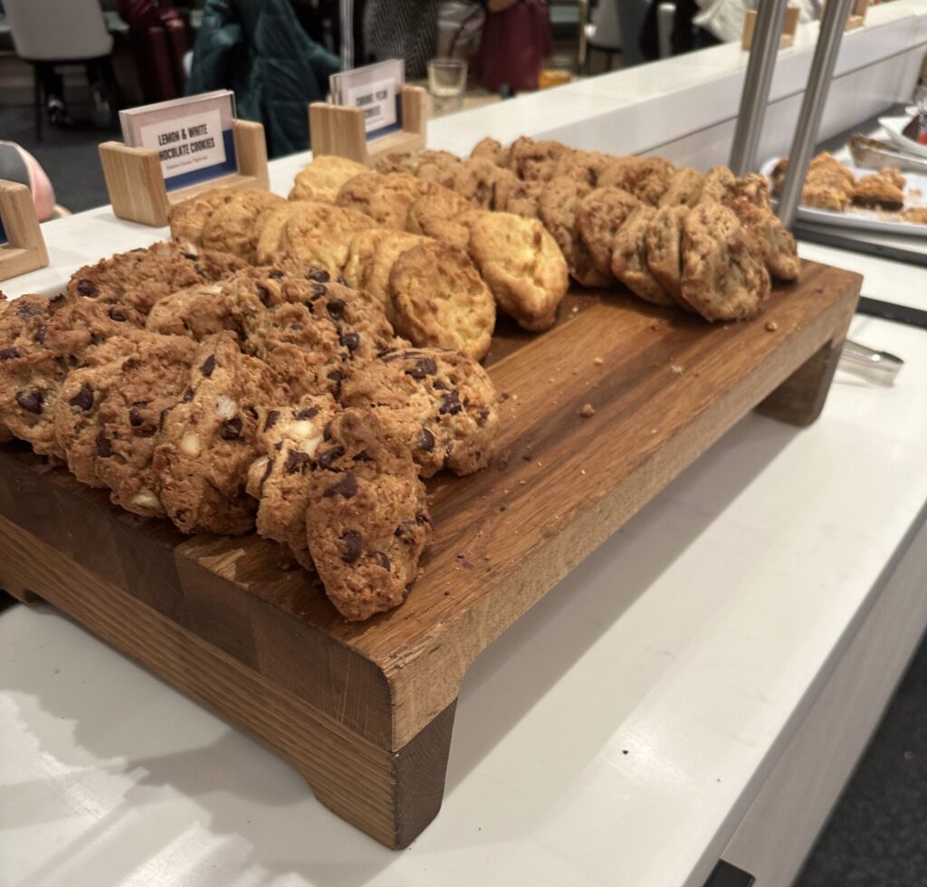 a tray of cookies on a table