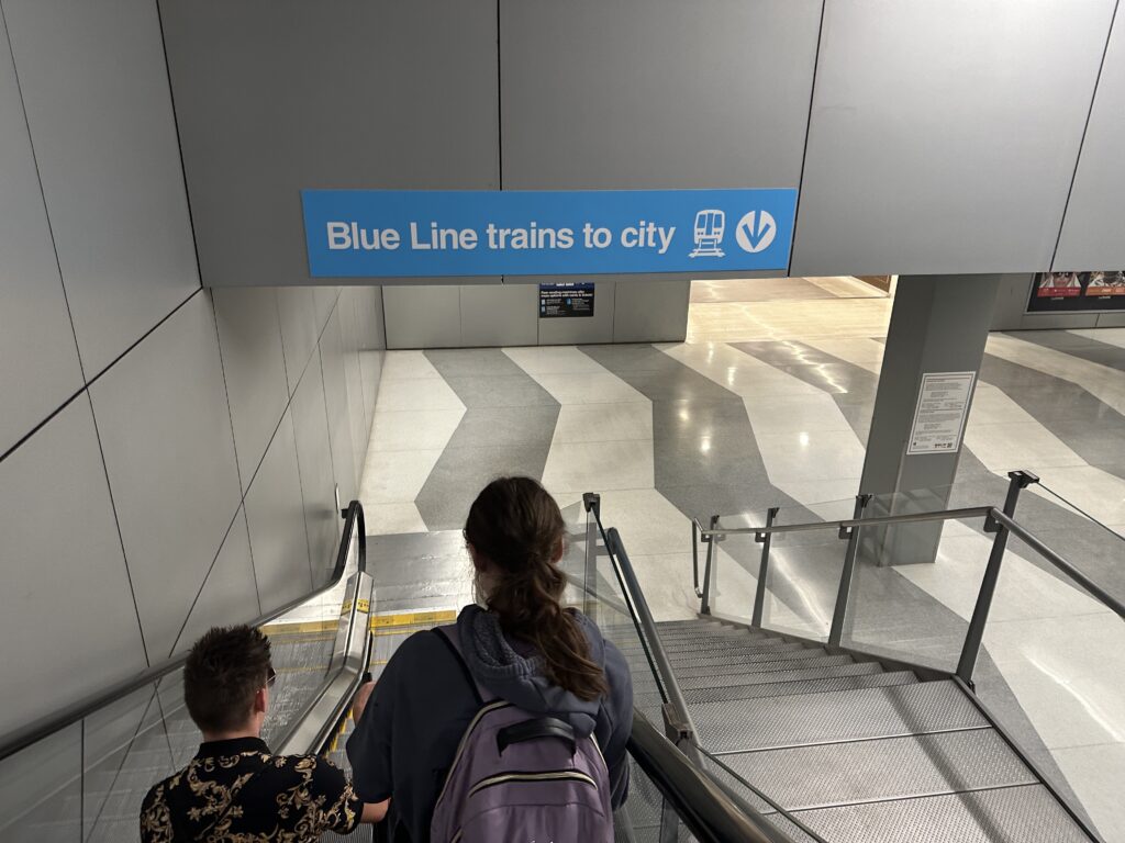 a person on a staircase