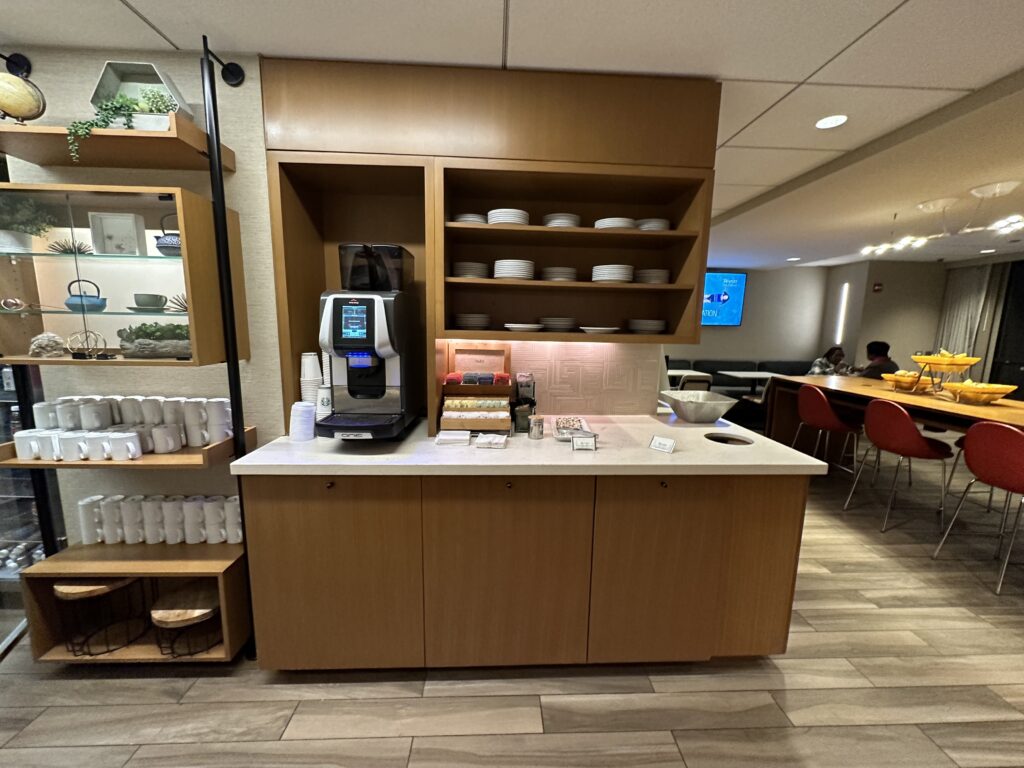 a coffee machine in a room