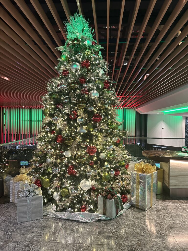 a christmas tree with presents