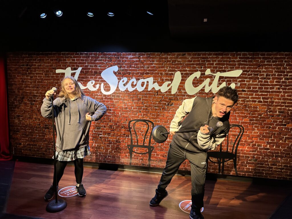 a man and woman on a stage