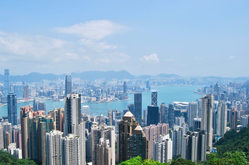 Victoria Peak with water in the background