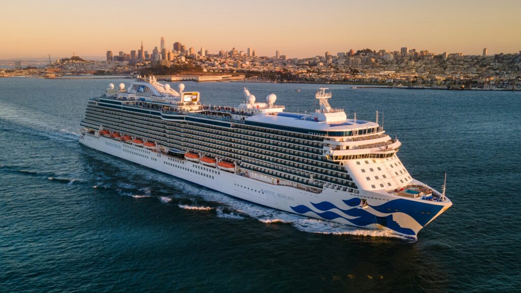 a cruise ship in the water
