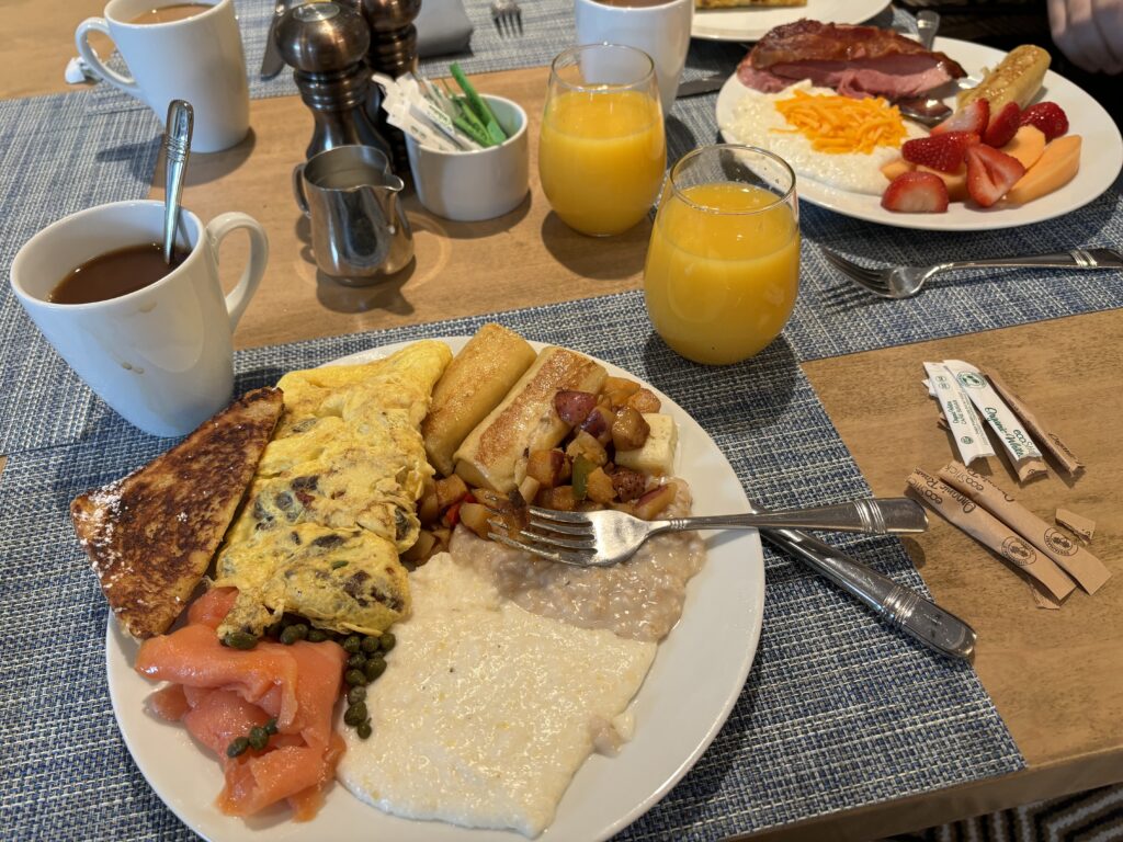 a plate of food on a table