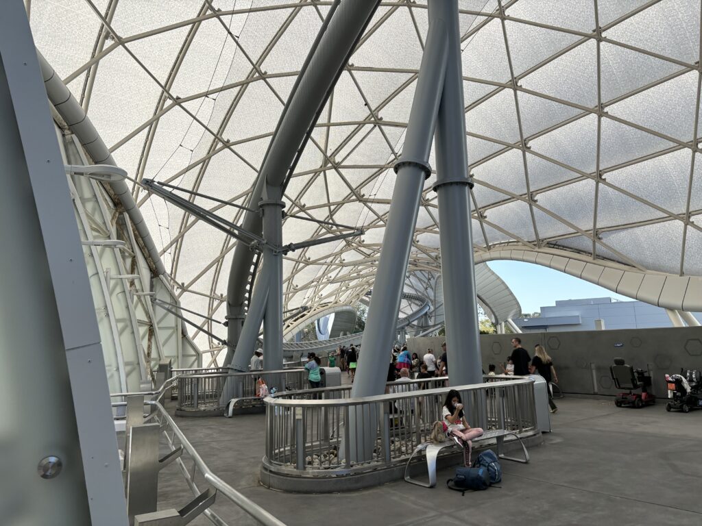 a group of people inside a building