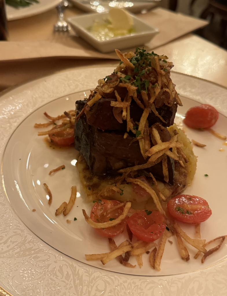 a plate of food on a table