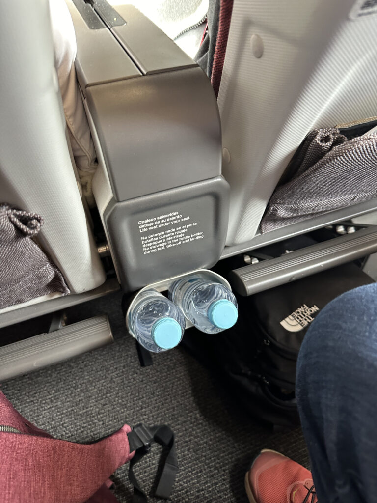 a bottle holders on a seat