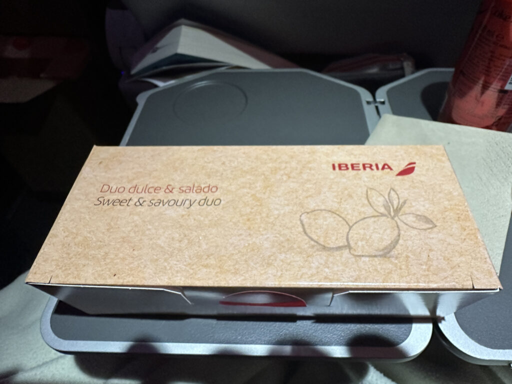 a cardboard box on a tray