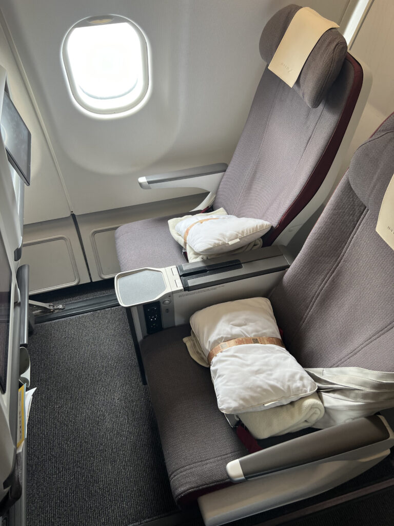 a seat on an airplane