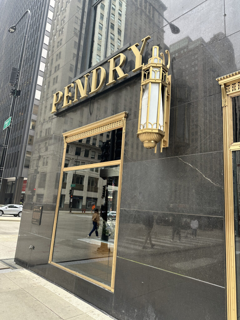 a building with a mirror on the front