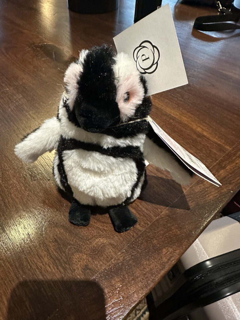a stuffed animal on a table