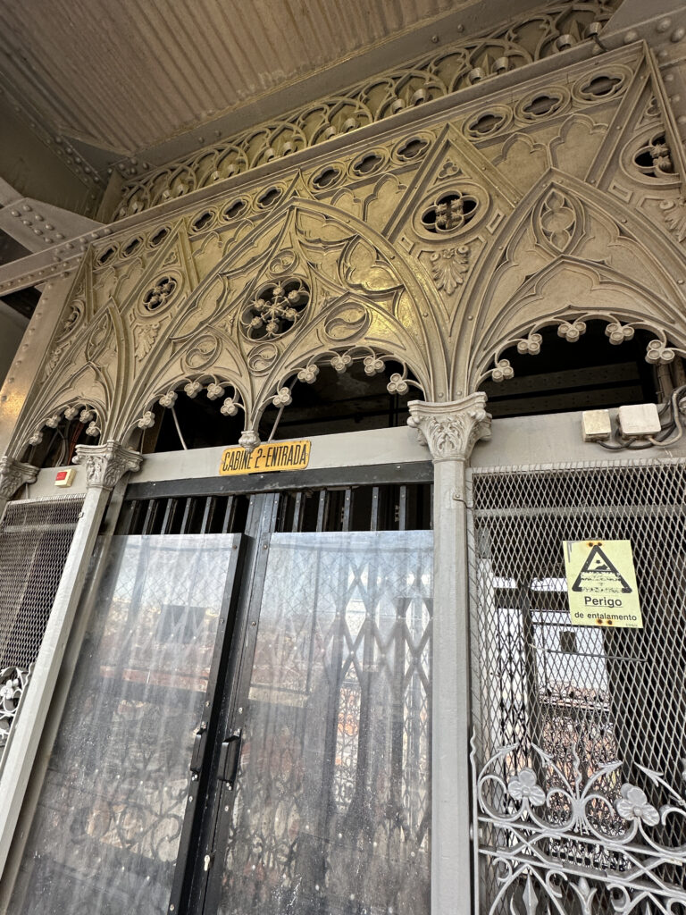 a metal gated entrance to a building