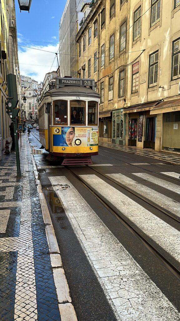a trolley on a street