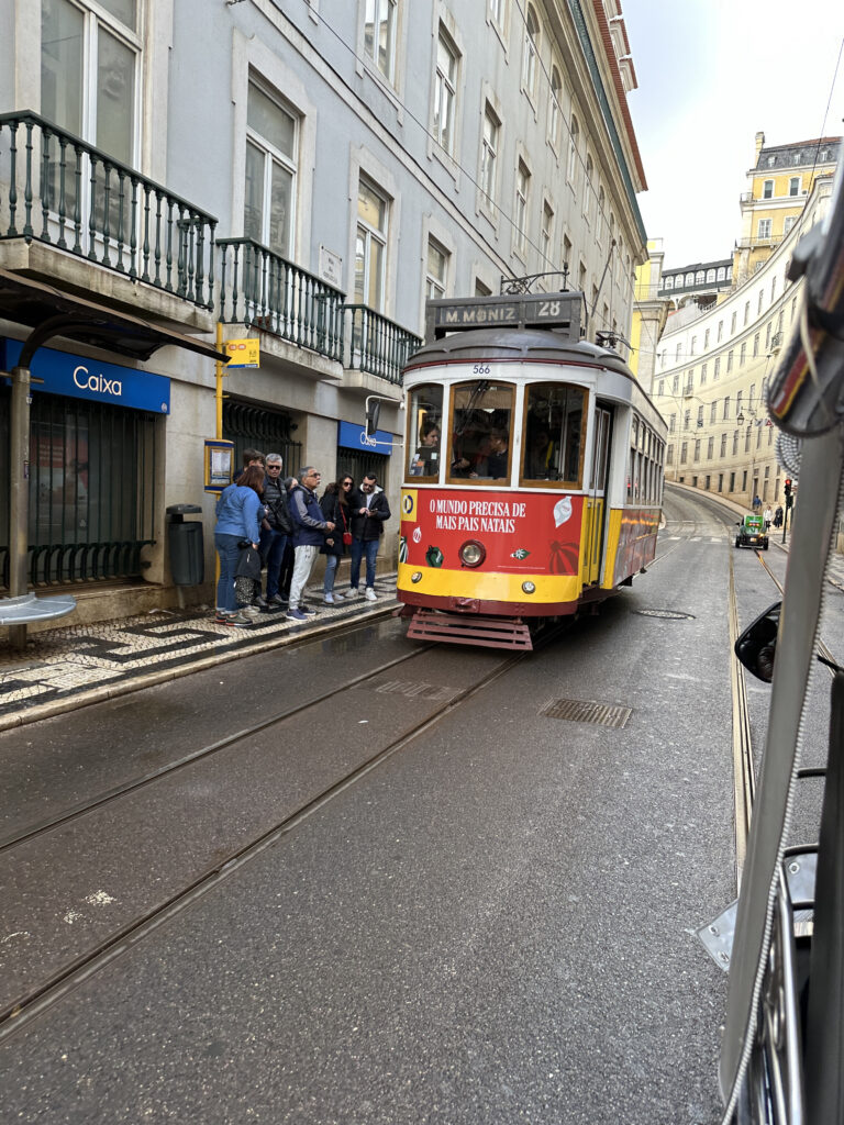 a trolley on a street