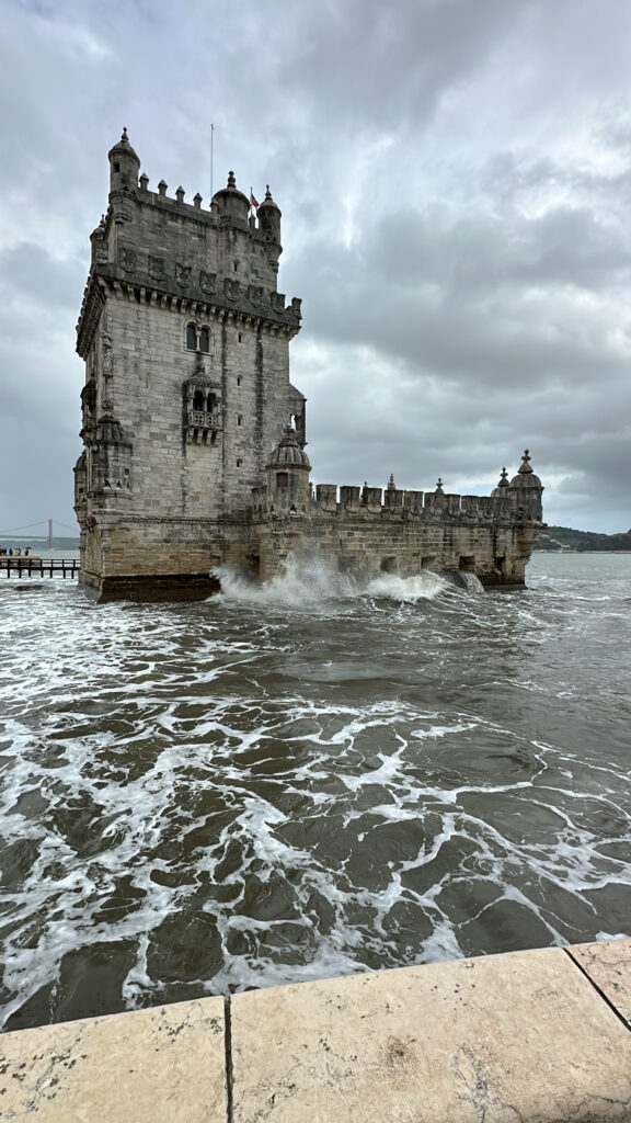 a castle in the water