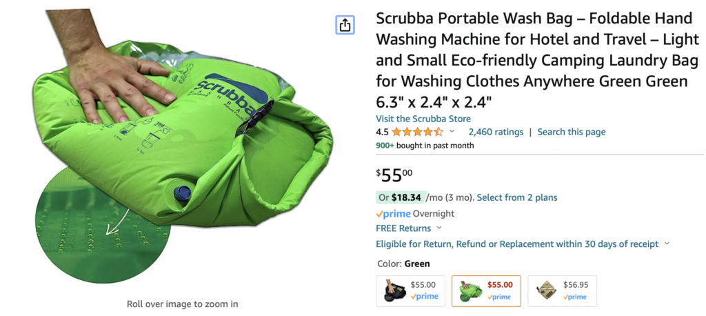 a green bag with a logo on it