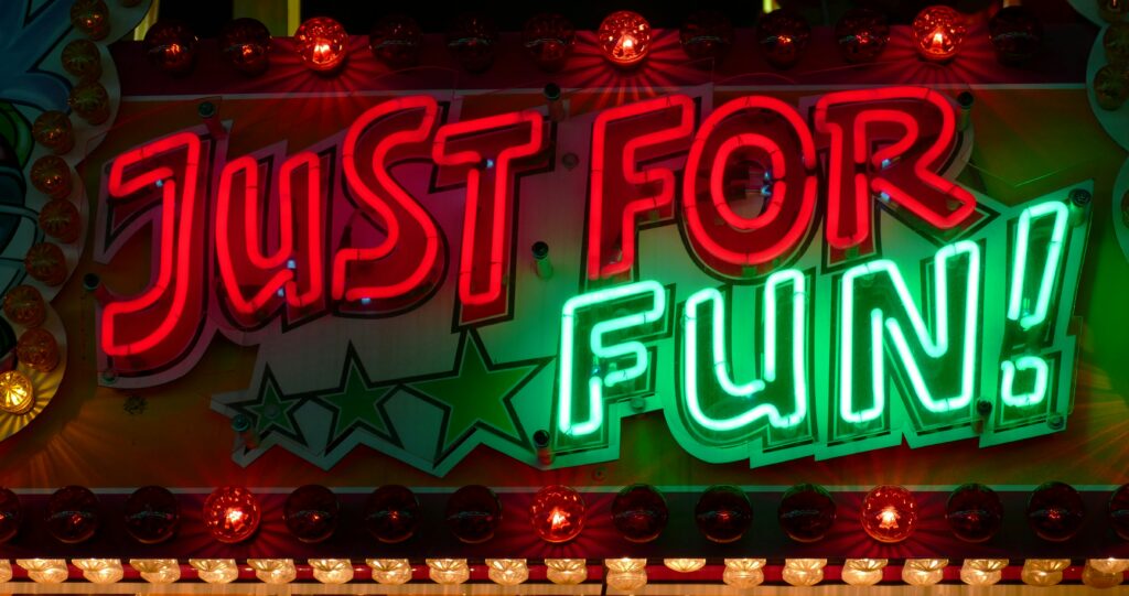 a sign with lights on it