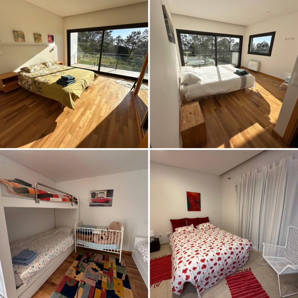 a collage of a bedroom