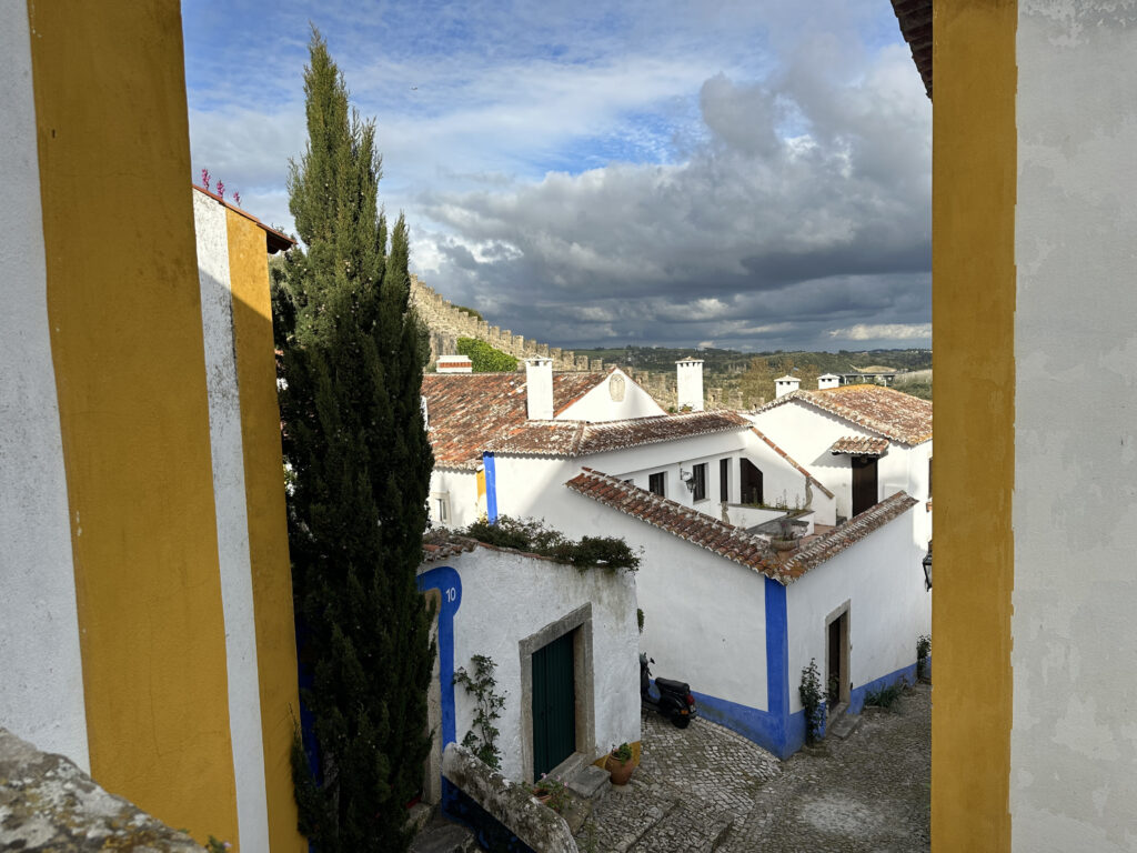 a view from a window of a building