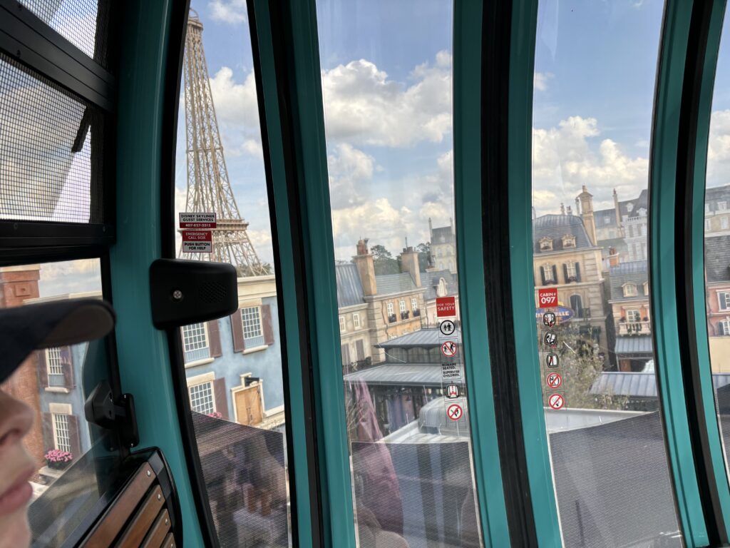 a view of the eiffel tower from a bus