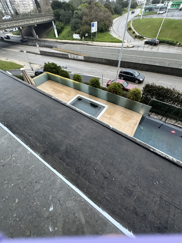 a view from a roof of a building