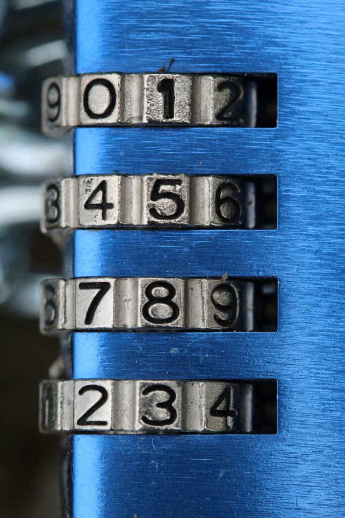 a number padlock with numbers on it