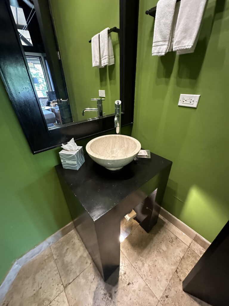 a sink and mirror in a bathroom