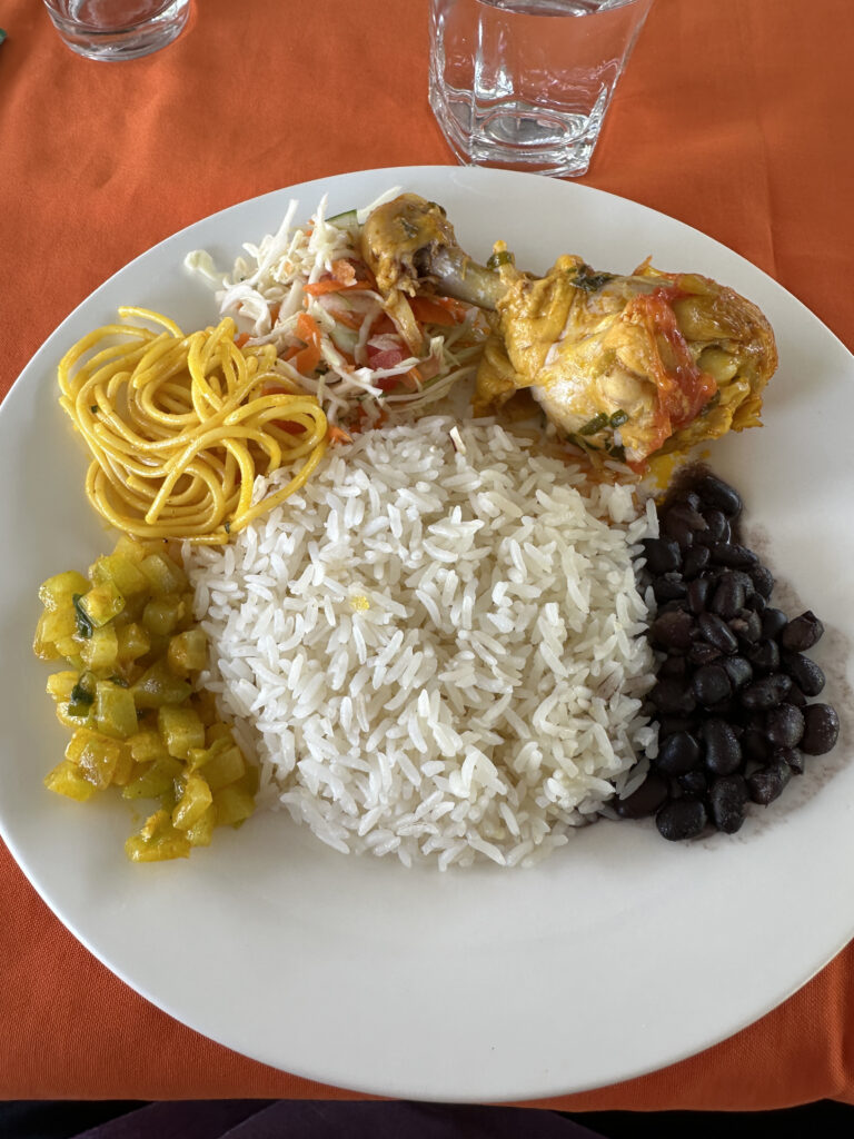 a plate of food on a table